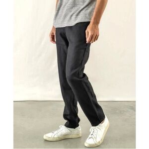 Alex Crane Cham Pants Night Black Linen Pants Size 31 Sustainable Minimalist